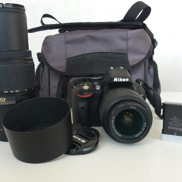 Camera Nikon D5200 + Lente 18-55mm + Lente 55-300mm