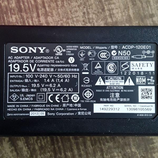 Fonte tv sony bravia bivolt 19.5v, 1.4a