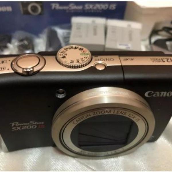canon câmera fotográfica digital power shot sx200 is 12.1