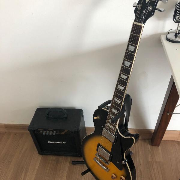 guitarra shelter - les paul - com amplificador