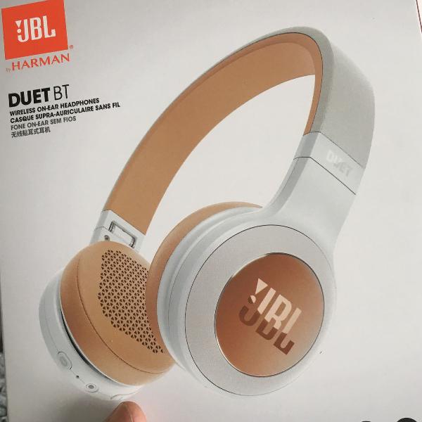 headphone jbl duet bt bluetooth branco e marrom