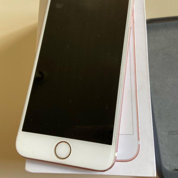 iphone 6s rose, rosa, com capa carregadora apple