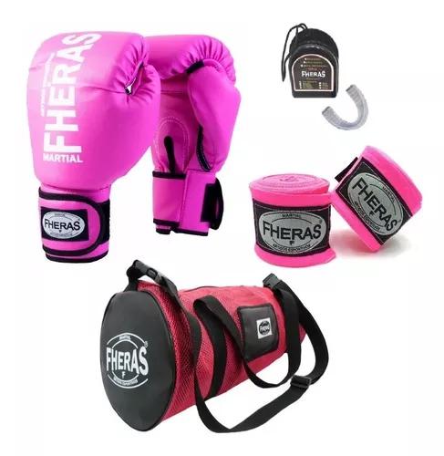 Kit Boxe Muay Thai Fheras Luva Bolsa Bandag