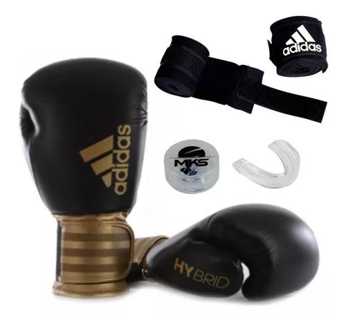 Kit Boxe adidas Luva Hybrid 100 Dourada + Bandag