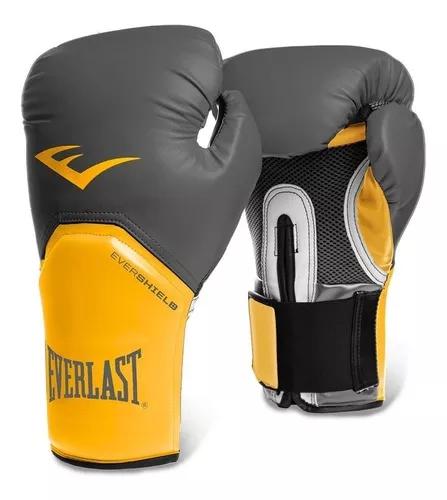 Luva Boxe Muay Thai Everlast Pro Style Elite Cinza Amarelo