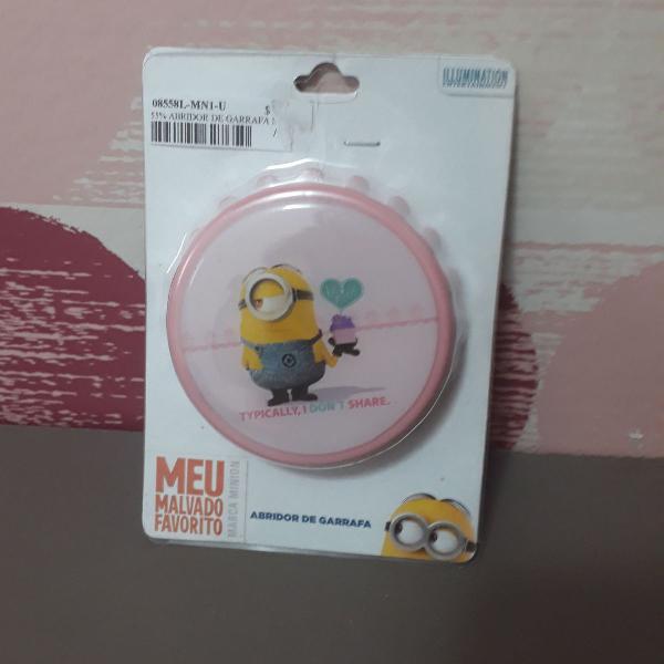 abridor de garrafa minions rosa, imã