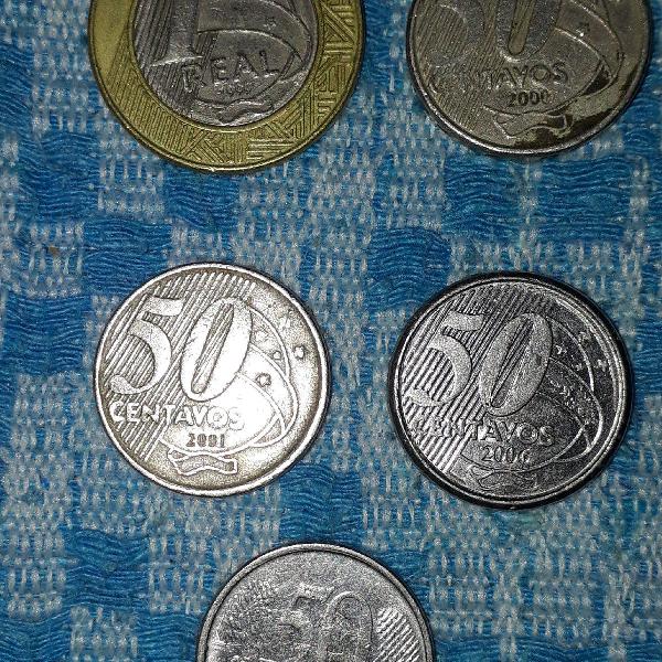 moedas de 1 real 1999, 50 centavos 2000