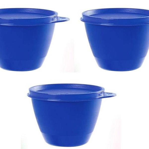tupperware caçulinha azul 400ml - 3 peças a