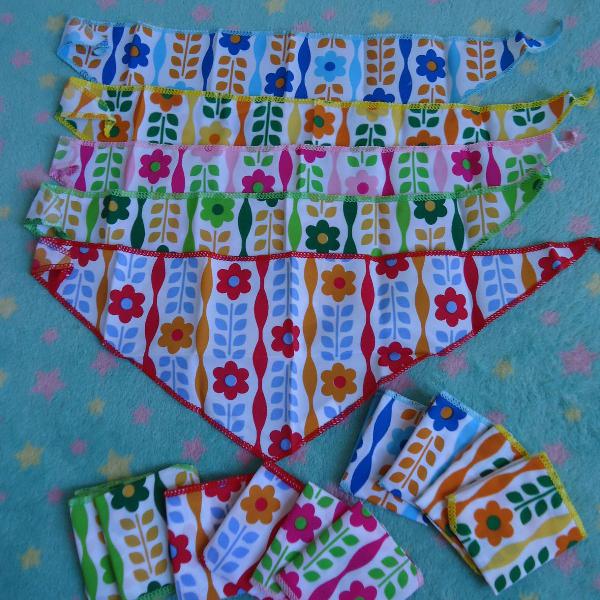 bandana pet lenço verão pequeno kit com 15 peças