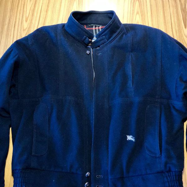 jacketa lã azul marinho Burberry