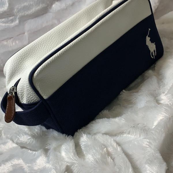 necessaire polo ralph lauren estojo azul marinho com branco