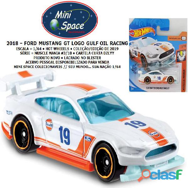 Hot Wheels 2018 Ford Mustang GT Branco Gulf Oil Racing 1/64