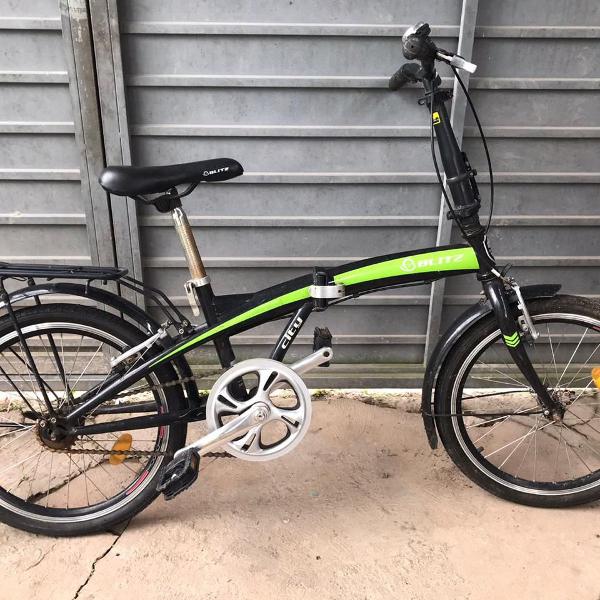 bicicleta dobrável aro 20 blitz city ref013 - preto/verde