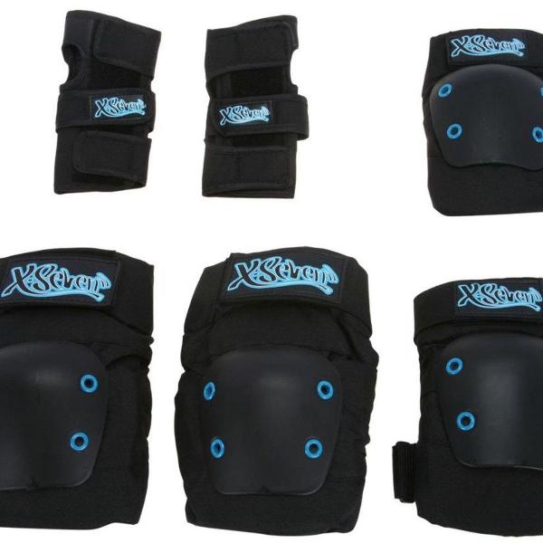 kit proteção patins ou skate x-7 - x-seven