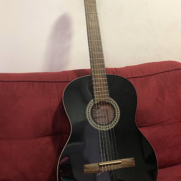 violão giannini nailon (preto) gn-15 bk c/ capa pouco usado