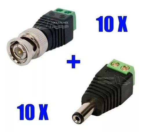 Kit 10 Conector P4 Macho Borne + 10 Bnc Macho Borne Cftv