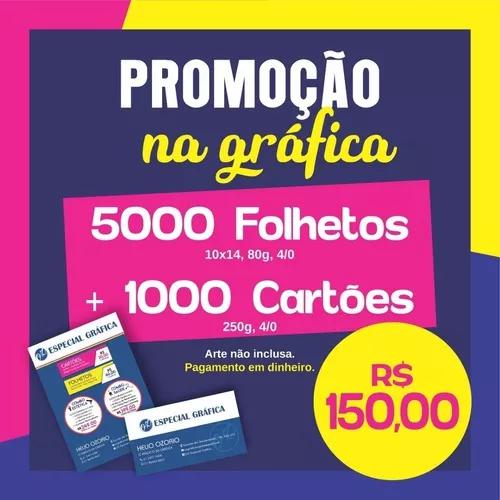 5000 Folhetos + 1000 Cartões - R$ 150,00