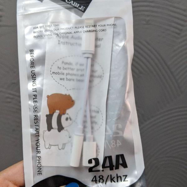 Adaptador duplo de fone e cabo de iPhone