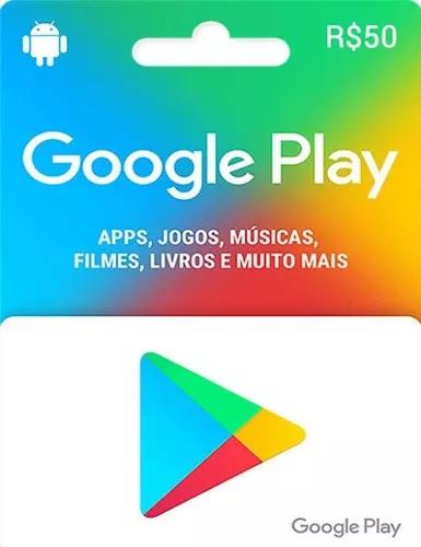 Cartão R$ 50,00 Google Play Apps E Games
