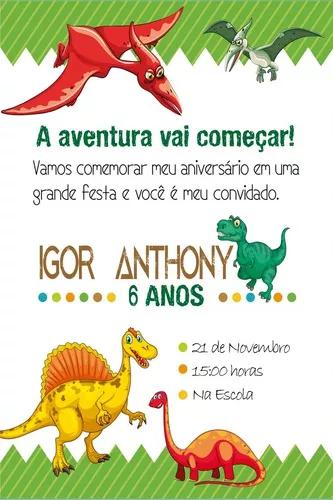 Convite Digital Aniversário Dinossauro!