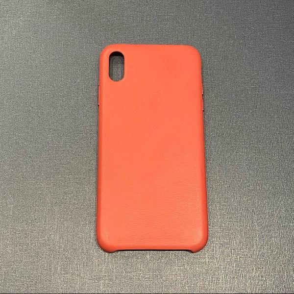 capa iphone xs max couro coral - original