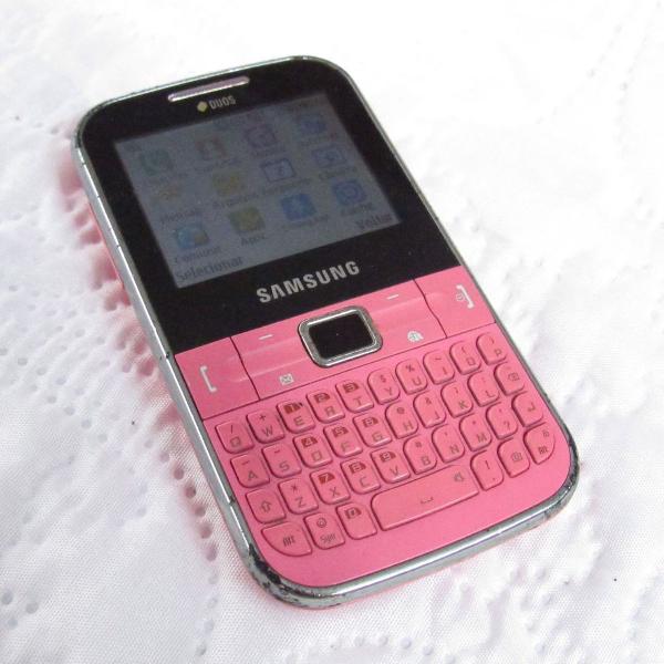 celular samsung chat 222 duos rosa teclado qwerty dual chip