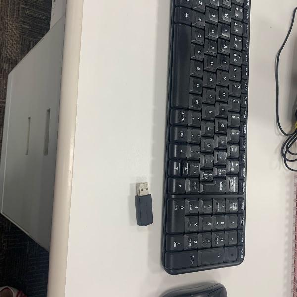 conjunto de mouse + teclado sem fio logitech
