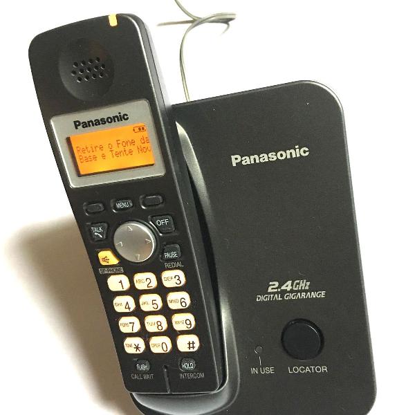 telefone s/ fio panasonic c/ viva voz +1 ramal