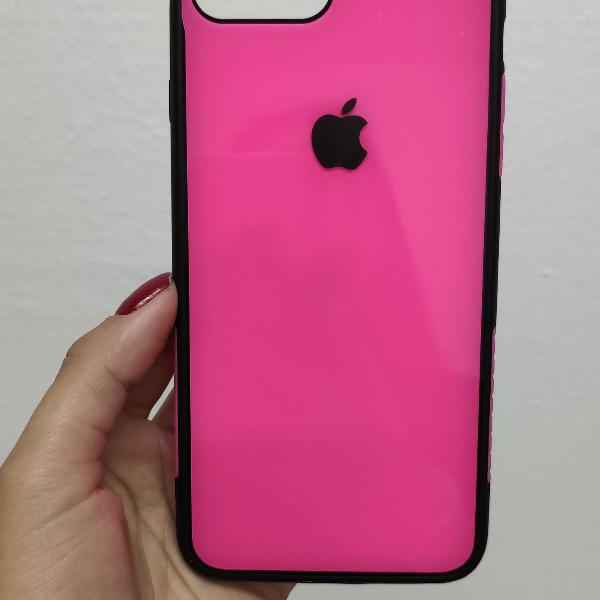 CAPA PARA IPHONE 6/7/8 PLUS ROSA C/ PRETO