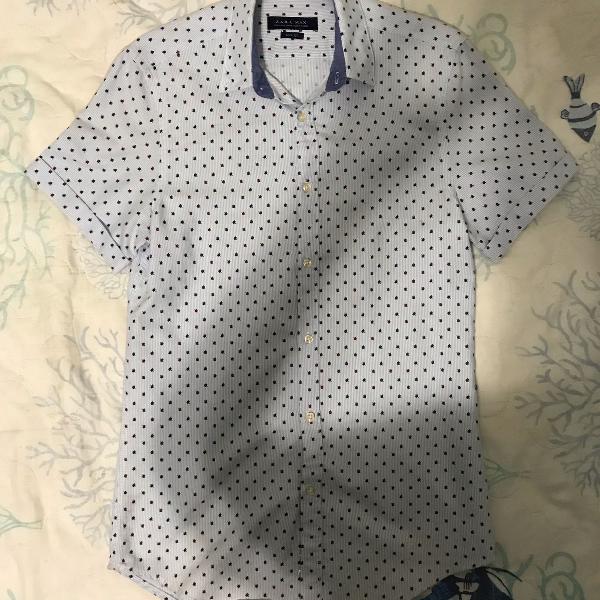 camisa zara azulzinha