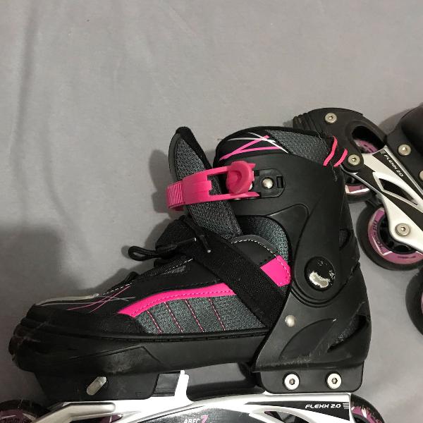 patins rosa e preto