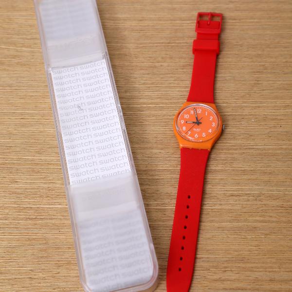 swatch gent laranja e vermelho