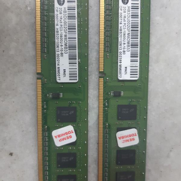 2 pentes de Memória DDR 2