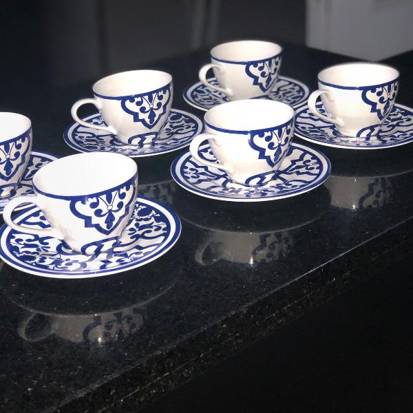 jogo de xícaras de chá porcelana