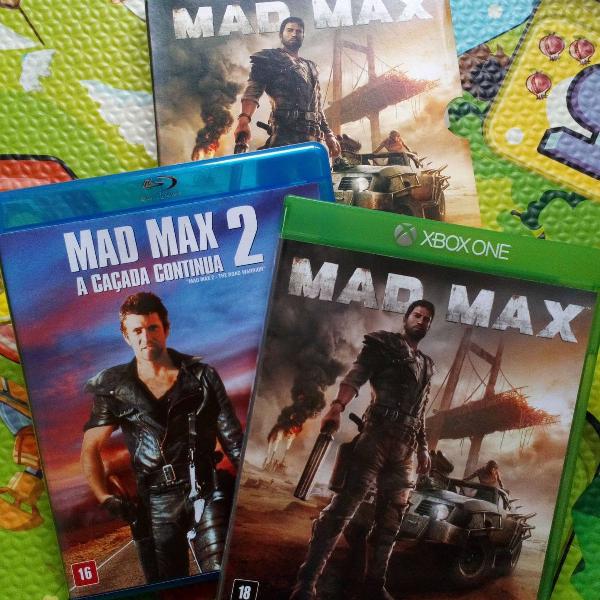 jogo mad max xbox one + filme mad max 2 a caçada continua