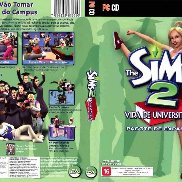 jogo original the sims 2 - vida de universitário - 2 discos