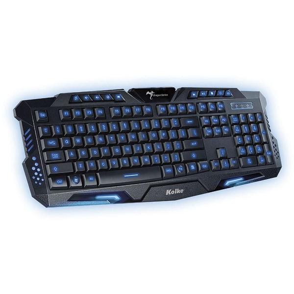 teclado gaming kolke com led ajustavel