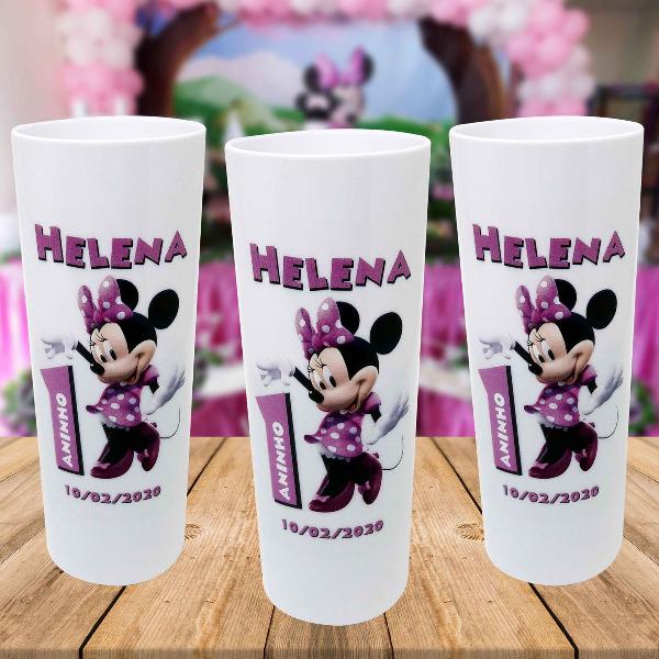 15 long drink branco personalizado minnie roxo