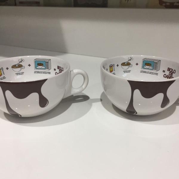 2 tigelas de porcelana bolo de caneca 300ml