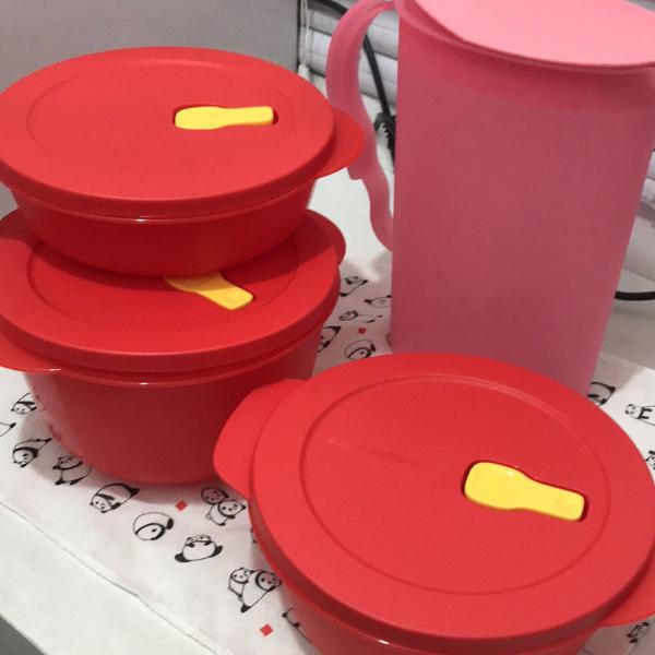 3 peças da tupperware + jarra