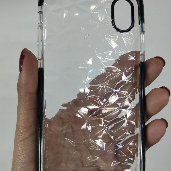 CAPA IPHONE XR transparente com borda color