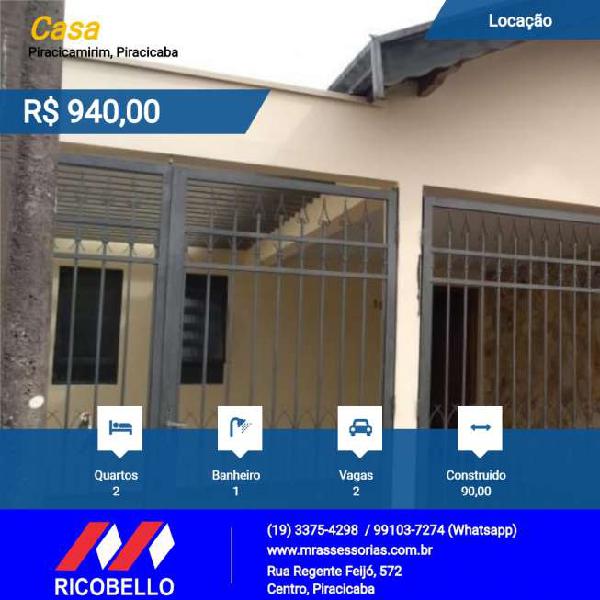 CASA LOCAÇÃO Bairro: Piracicamirim - Piracicaba - SP