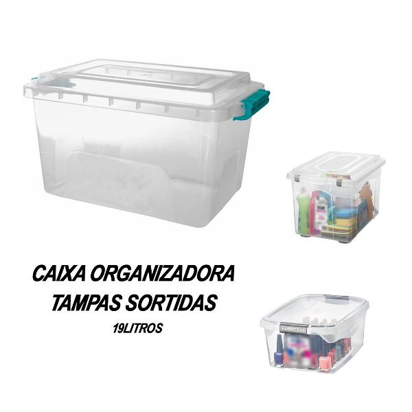 Caixa Organizadora Plástica 19lts Brinquedos, Casa, Etc..