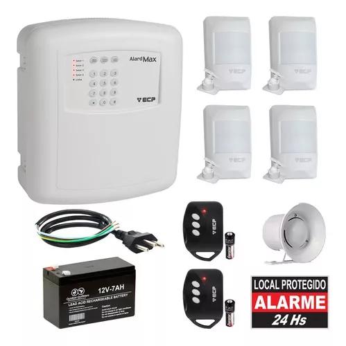 Kit Alarme Residencial Ecp 4 Sensores Presença Alard Max 4