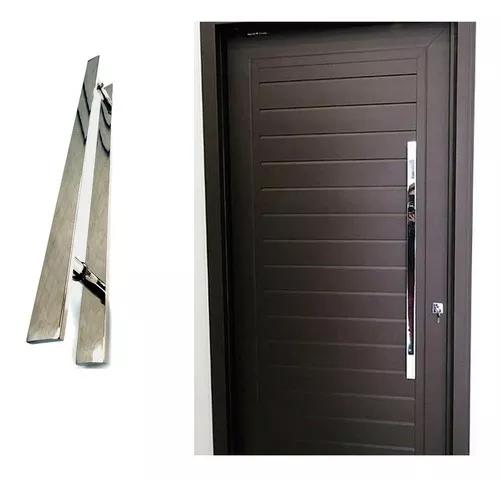 Puxador Chato 60cm Inox Porta De Madeira E Vidro Polido