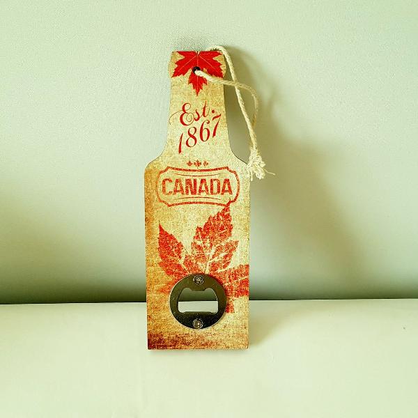 abridor de garrafas canadense original