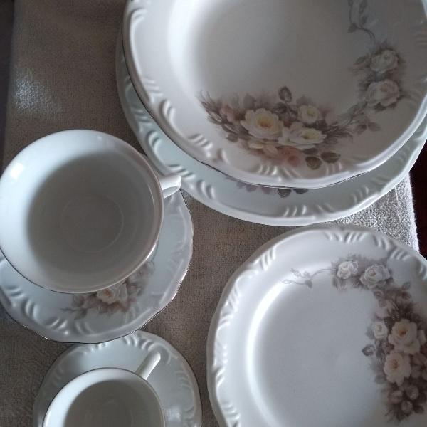 jogo de jantar, café e chá de porcelana da schimdt