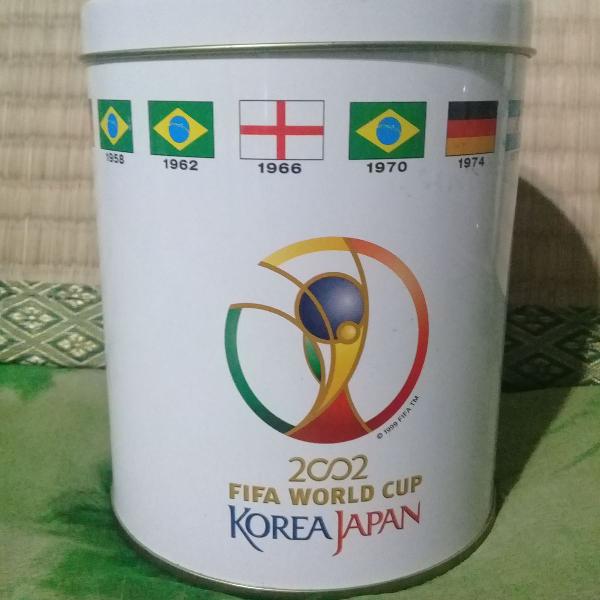 lata de biscoito ( vazia) da copa do mundo 2002 korea japan