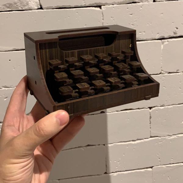 porta cartões máquina de escrever