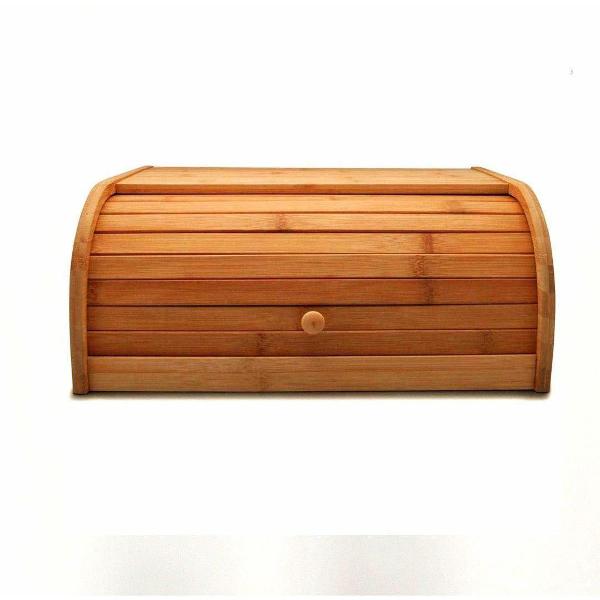 porta pão com tampa basculante em bambu 40 cm tyft yoi